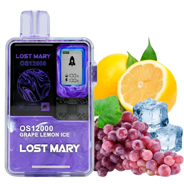 Одноразовая электронная сигарета Lost Mary OS Grape Lemon Ice (Виноград Лимон Лед) (12000 Затяжек)