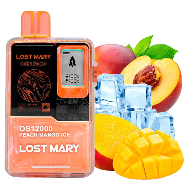 Одноразовая электронная сигарета Lost Mary OS Peach Mango Ice (Персик Манго Лед) (12000 Затяжек)