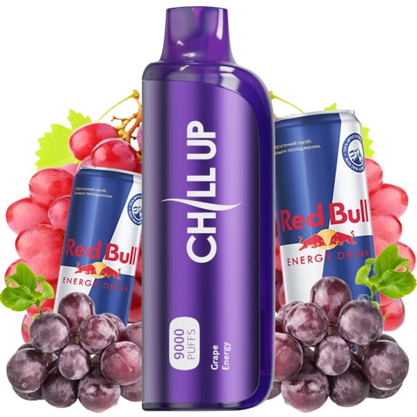 Одноразовая электронная сигарета Chill Up Grape Energy (Виноград Энергетик) (9000 Затяжек)
