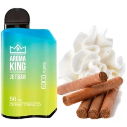 Одноразова електронна сигарета Aroma King Jetbar Cream Tobacco (Крем Тютюн) (6000 Затяжок)