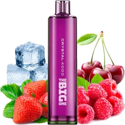 Одноразова електронна сигарета Crystal The Big One Strawberry Raspberry Cherry Ice (Полуниця Малина Вишня Лід) (4000 Затяжок)