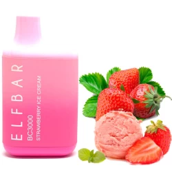 Одноразова електронна сигарета Elf Bar BC Strawberry Ice Cream (Полуниця Морозиво) (3000 Затяжок)