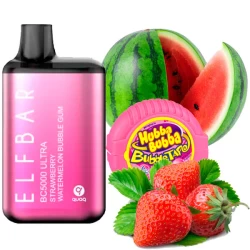 Одноразова електронна сигарета Elf Bar BC Ultra Strawberry Watermelon Bubble Gum (Полуниця Кавун Солодка Жуйка) (5000 Затяжок)