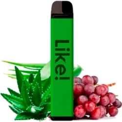 Одноразова електронна сигарета Like! Aloe Grape (Алое Виноград) (1800M Затяжок)