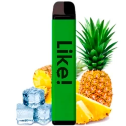 Одноразова електронна сигарета Like! Pineapple Ice (Ананас Лід) (1800M Затяжок)