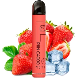 Одноразова електронна сигарета MOTI Piin Strawberry Ice (Полуниця Лід) (C4000 Затяжок)