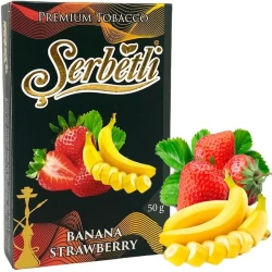 Тютюн Serbetli Banana Strawberry (Банан Полуниця) 50гр