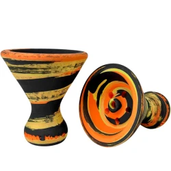 Чашка глиняная Trumpet Bell (Оранжевый с черным)
