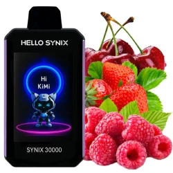 Електронні сигарети Hello Synix Cherry Strawberry Raspberry (Вишня Полуниця Малина) (30000 Затяжок)
