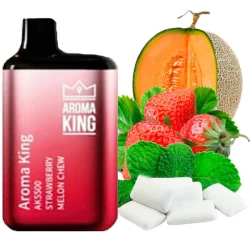 Одноразова електронна сигарета Aroma King Strawberry Melon Chew (Полуниця Диня Жуйка) (5500 Затяжок)