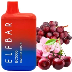 Одноразова електронна сигарета Elf Bar BC Sakura Grape (Сакура Виноград) (5000 Затяжок)