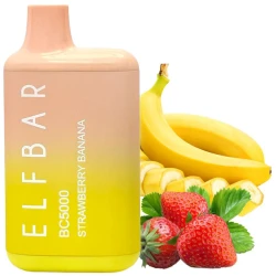 Одноразова електронна сигарета Elf Bar BC Strawberry Banana (Полуниця Банан) (5000 Затяжок)