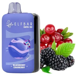 Одноразова електронна сигарета Elf Bar Raya D3 Blackberry Cranberry (Ожина Журавлина) (25000 Затяжок)