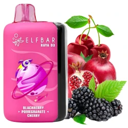 Одноразова електронна сигарета Elf Bar Raya D3 Blackberry Pomegranate Cherry (Ожина Гранат Вишня) (25000 Затяжок)