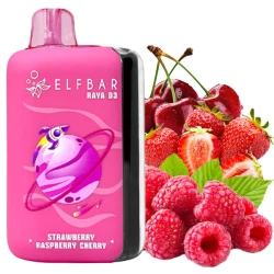 Одноразова електронна сигарета Elf Bar Raya D3 Strawberry Raspberry Cherry (Полуниця Малина Вишня) (25000 Затяжок)