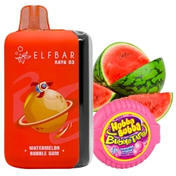 Одноразова електронна сигарета Elf Bar Raya D3 Watermelon Bubble Gum (Кавун Бабл Гам) (25000 Затяжок)