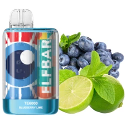 Одноразова електронна сигарета Elf Bar TE Blueberry Lime (Чорниця Лайм) (6000 Затяжок)