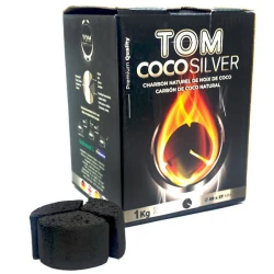 Вугілля кокосове Tom Cococha Silver 1кг 60кубиків під калауд в упаковці