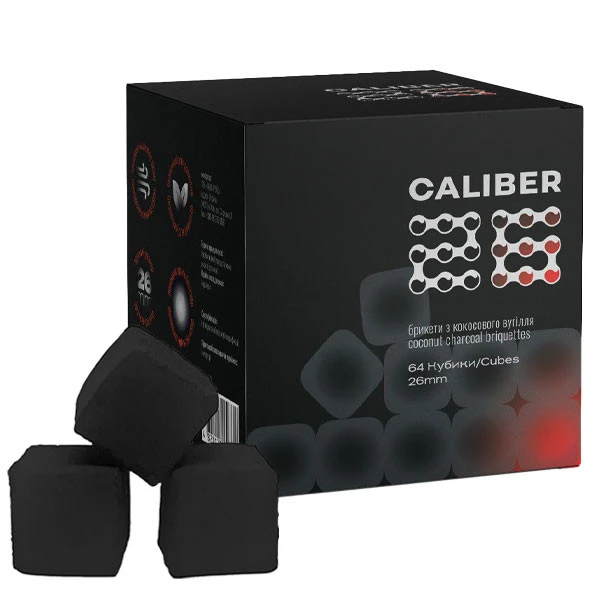 Вугілля кокосове Caliber 1кг 64 кубика в упаковці